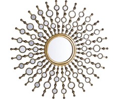 Beliani Sieninis veidrodis BLOIS 70 cm Metalinis auksinis