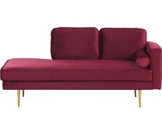 Sofa Beliani Dešininis šezlongas MIRAMAS, aksominis, bordinis