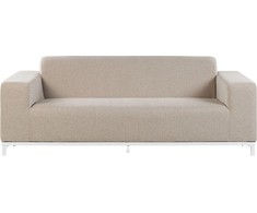 Lauko baldų komplektas Beliani 2 vietų sodo sofa ROVIGO smėlio spalvos