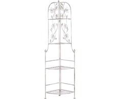Beliani Kampinė lentyna BIELLA metalinė 158 cm 35 cm balta
