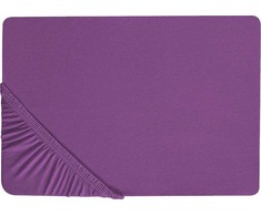 Beliani Lakštas su gumine juosta 180 x 200 cm medvilnė violetinė JANBU