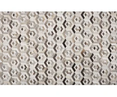 Beliani Dailininko odos kilimas 140 x 200 cm rudos spalvos TAVAK