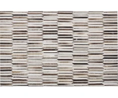 Beliani Dailininko odos kilimas 140 x 200 cm rudos rudos spalvos KULALAR