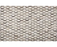 Beliani Dailininko odos kilimas 140 x 200 cm KIRCA rudos spalvos