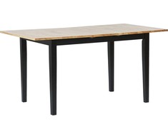 Beliani Išskleidžiamas valgomojo stalas HOUSTON šviesiai rudas/juodas 120/150 cm 90 cm pušies mediena
