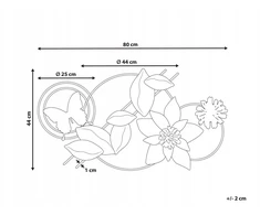 Beliani Sieninė dekoracija Kwiat THORIUM metalinė 44 cm spalvota