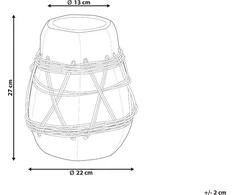 Beliani Dekoratyvinė terakotinė vaza 27 cm mėlyna KAMERING Lumarko!