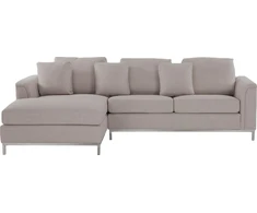 Beliani 4 vietų kampinė sofa OSLO, smėlio spalvos, dešininė