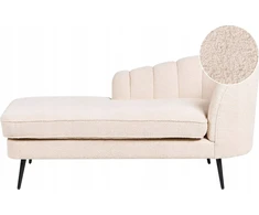 Sofa Beliani Dešininis gultas ALLIER Boucle šviesiai smėlio spalvos