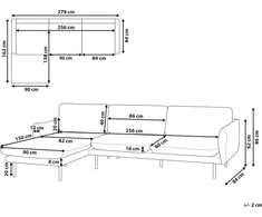 Beliani 4 vietų kampinė sofa VINTERBRO, veliūrinė, šviesiai smėlinė, dešininė