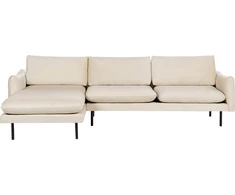 Beliani 4 vietų kampinė sofa VINTERBRO, veliūrinė, šviesiai smėlinė, dešininė