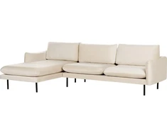 Beliani 4 vietų kampinė sofa VINTERBRO, veliūrinė, šviesiai smėlinė, dešininė