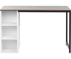 Beliani Rašomasis stalas DESE rudas/baltas 120 cm 60 cm