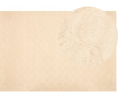 Beliani dirbtinio triušio kailio kilimas 160 x 230 cm smėlio spalvos GHARO