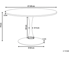 Beliani Valgomojo stalas BOCA baltas marmuras 120 cm