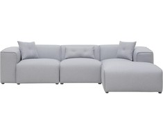 Beliani Trivietė kampinė sofa DOLVA, šviesiai pilka, kairinė