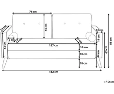 Beliani 2 vietų sofa KALMAR tamsiai pilka