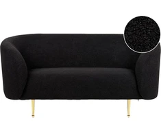 Beliani Dviejų vietų sofa LOEN Boucle juoda