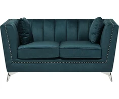Beliani 2 vietų sofa GAULA, veliūras, žydra