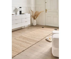 Beliani Dywan Amravati juoda/ smėlio spalva 80 x 300 cm Juta (693531 Bel)
