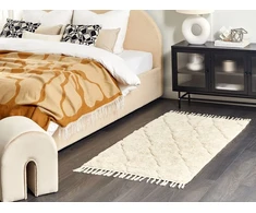 Beliani Kilimas SILCHAR smėlio spalvos 80 x 150 cm medvilninis