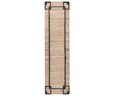 Beliani Dywan GONDIA Juodas/ smėlio spalva 80 x 300 cm Juta