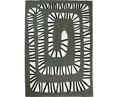 Beliani vilnos kilimas gyvatės motyvu 160 x 230 cm žalias OKAPI Lumarko!