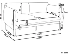 Lauko baldų komplektas Beliani Sodo sofa 2 vietų ESPERIA metalinė pilka