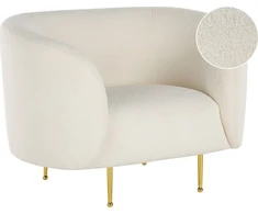 Fotelis Beliani Fotel LOEN Boucle baltas