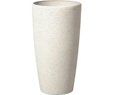 Beliani Apvalus smėlio spalvos vazonas 31 x 31 x 58 cm ABDERA
