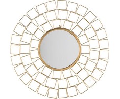 Beliani Sieninis veidrodis LABRIT 90 cm 90 cm metalinis auksinis