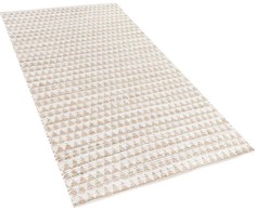 Beliani Žiedinis džiutas 80 x 150 cm smėlio spalvos TUNCEI