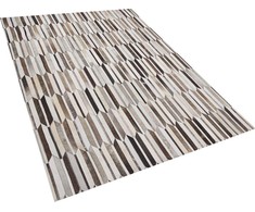Beliani Dailininko odos kilimas 140 x 200 cm rudos rudos spalvos KULALAR