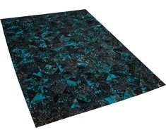 Beliani Oda kilimas 140 x 200 cm juoda turkis ATALAN