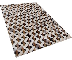Beliani TUGLU kilimas, rudas, 140 × 200 cm, natūrali oda