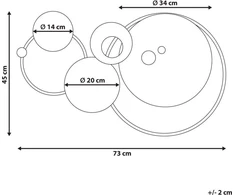 Beliani Sieninis dekoras HELIUM Metal 45 cm auksinis