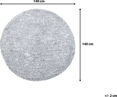 Beliani Gultas apvalus 140 cm pilkos melasos DEMRE