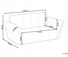 Beliani Dvivietė sofa HALBA Boucle balta