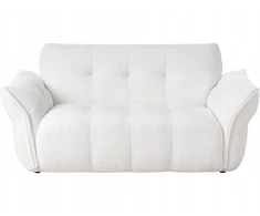 Beliani Dvivietė sofa HALBA Boucle balta