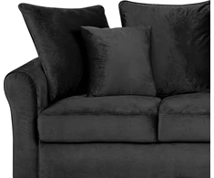 Beliani Trivietė sofa BORNHOLM, veliūrinė, juoda