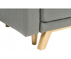 Beliani Išskleidžiama 3 vietų sofa SIRO pilkos spalvos su patalynės dėže, kairinė