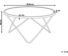 Beliani Kavos staliukas MERIDIAN Grūdintas stiklas Juodas/ auksinis