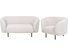 Sofa Beliani LOEN 3-vietis svetainės komplektas, šviesiai smėlinė