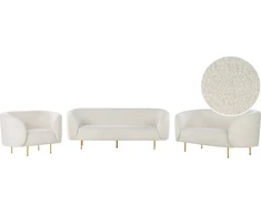 Sofa Beliani LOEN 6 vietų baldų komplektas, boucle audinys, baltas