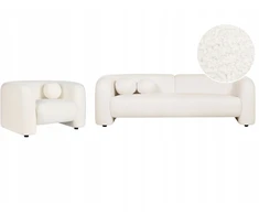 Sofa Beliani 4 vietų svetainės baldų komplektas LEIREN, baltas, boucle