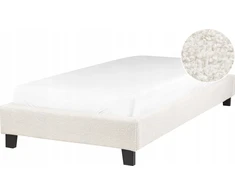 Beliani Viengulė lova be galvūgalio Boucle ROANNE 90 x 200 cm šviesiai smėlio spalvos