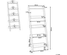 „Beliani Ladder“ knygų spinta 5 lentynos Tamsios medienos MOBILE TRIO