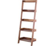 „Beliani Ladder“ knygų spinta 5 lentynos Tamsios medienos MOBILE TRIO