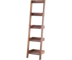 Beliani Ladder Rock 5 lentynos tamsios medienos Mobile DIO