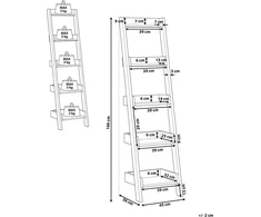 Beliani 5 lentynų stovas MOBILE DUO 166 cm rudas/baltas